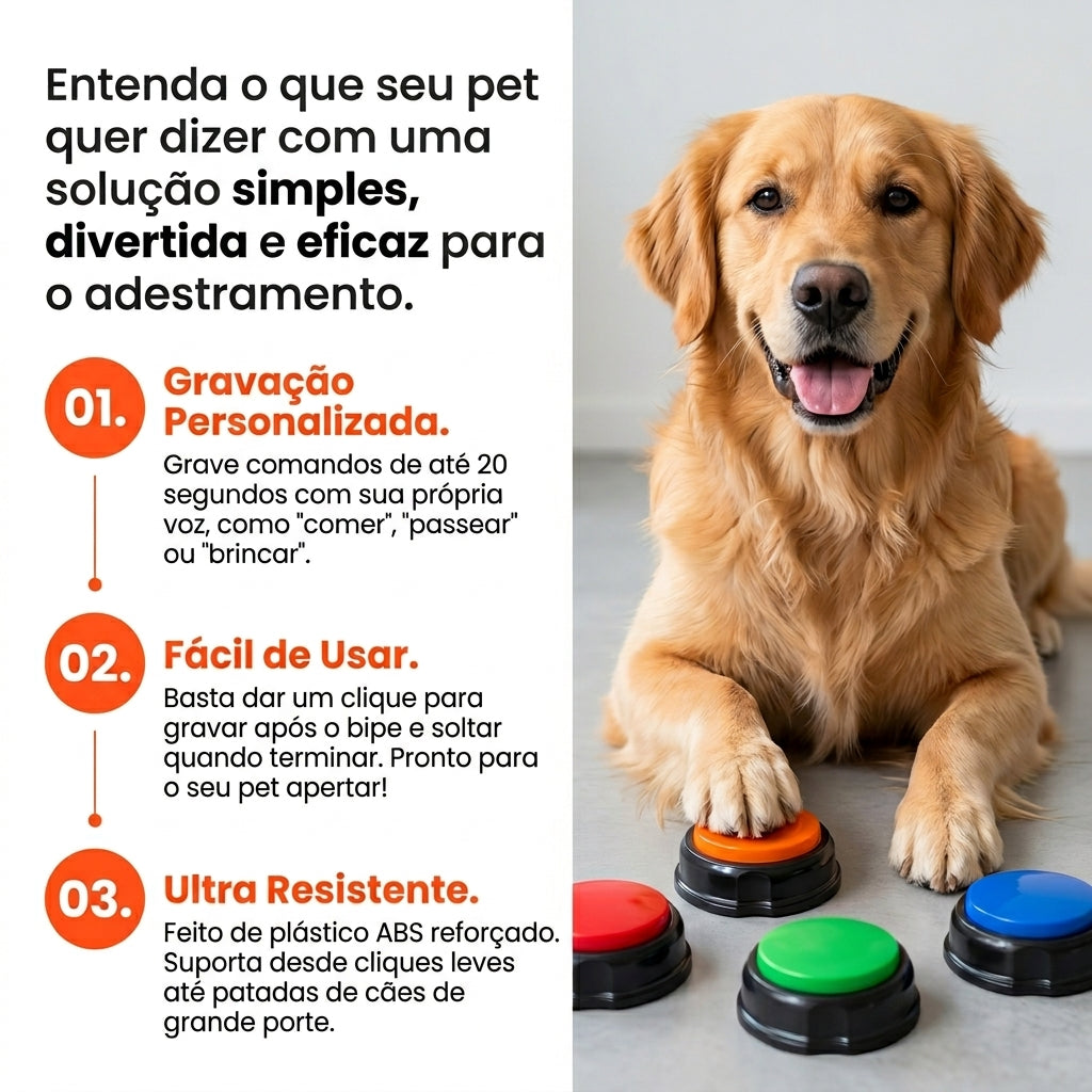 Botão De Gravação De Voz Para Comunicação Pet